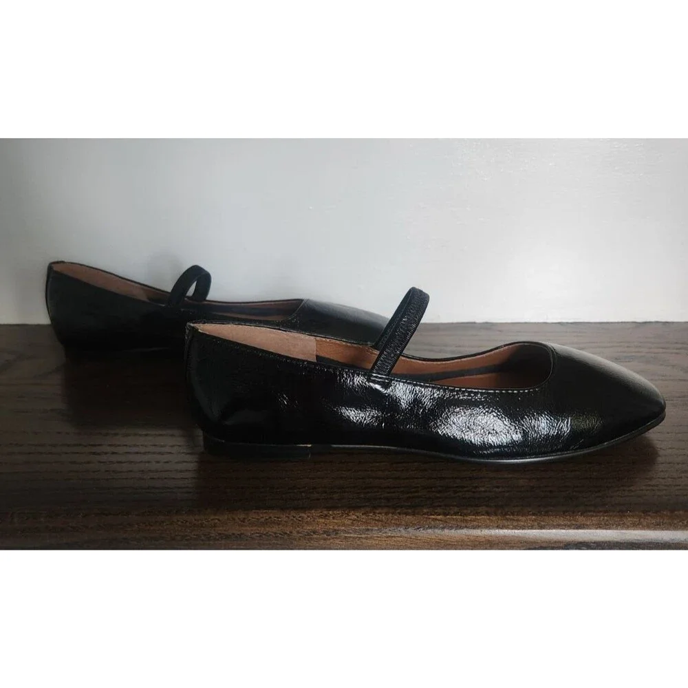 NEW Madewell The Greta Mary Jane Flats Patent Leather Shoes Ballet Black Size 7